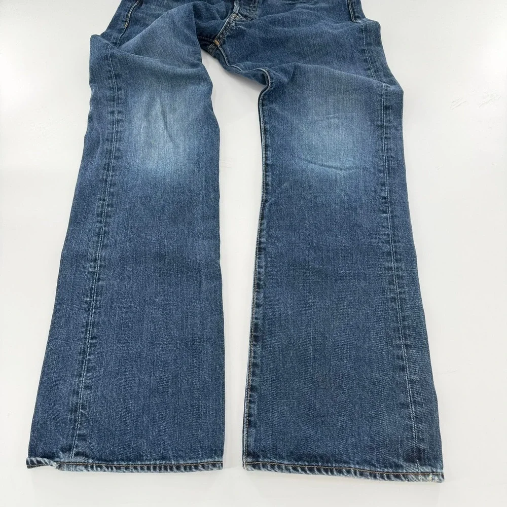 Hollister Jeans Straight Leg Button Fly Y2K Men 30x32 Blue Medium Wash Denim GUC
